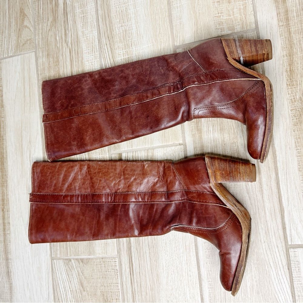 Vintage 1970s  Frye Boots Size 5 Brown Made in the USA  Dex Campus Boots - Picture 7 of 9